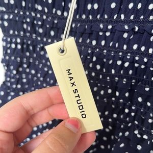 Polka Dot Navy Wide Leg Jumpsuit!